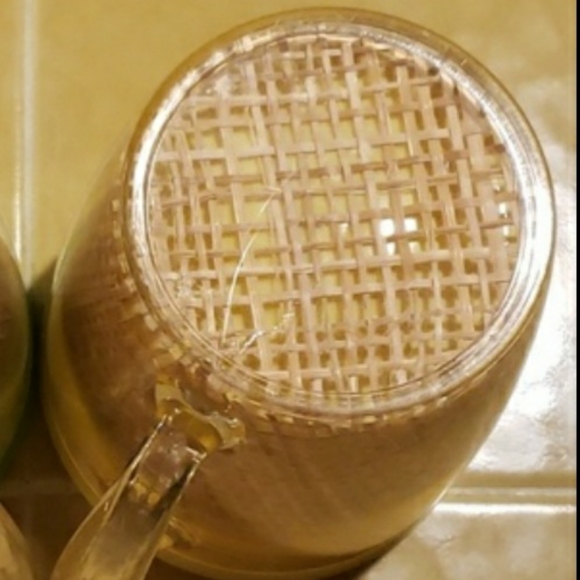 STETSON Melmac Yellow Set w/Raffia Ware Cup VTG MCM - Picture 9 of 9